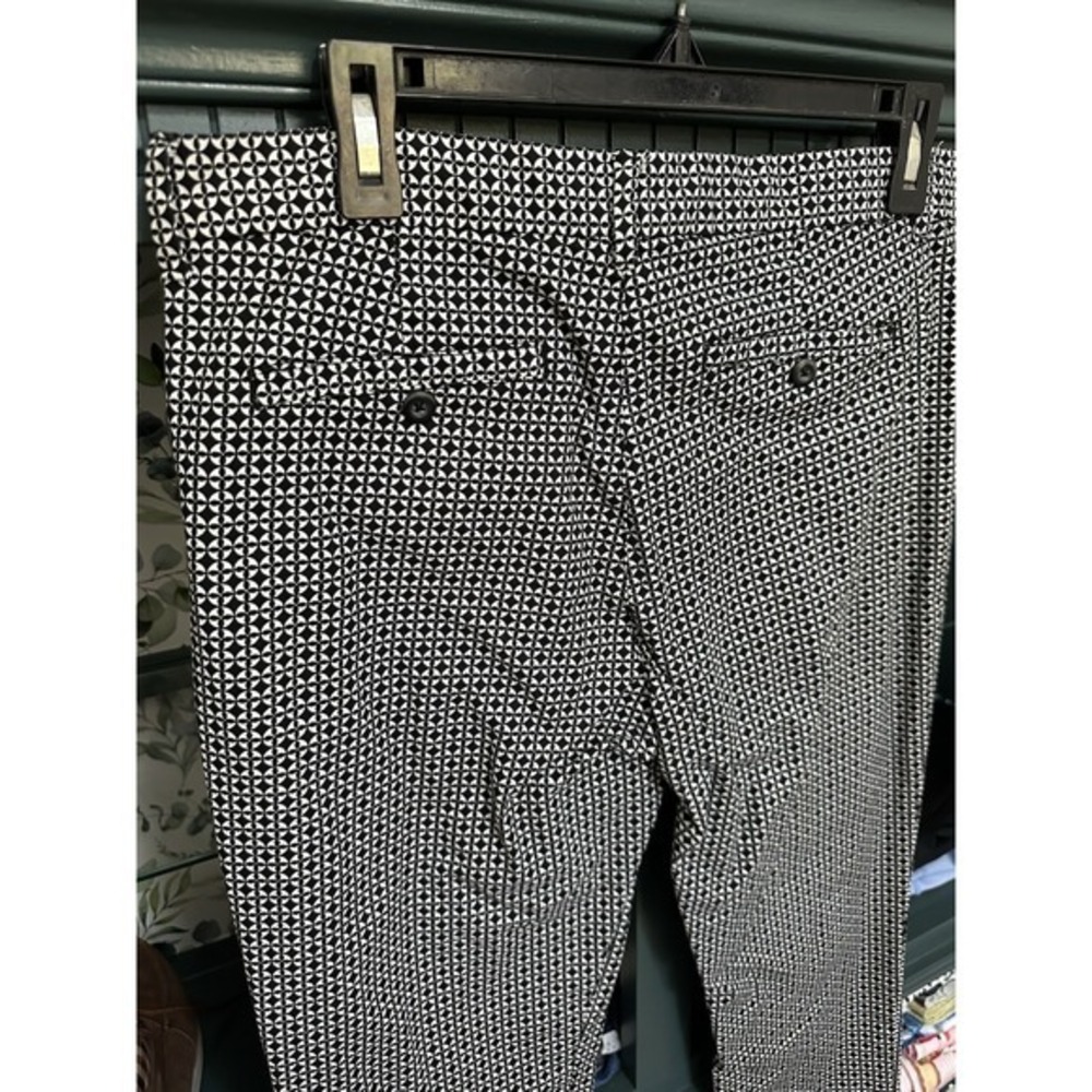 Gap Slim City Coupe Ankle Pants Black & White Stretch Flat Front Pockets SZ 8 - Picture 8 of 10